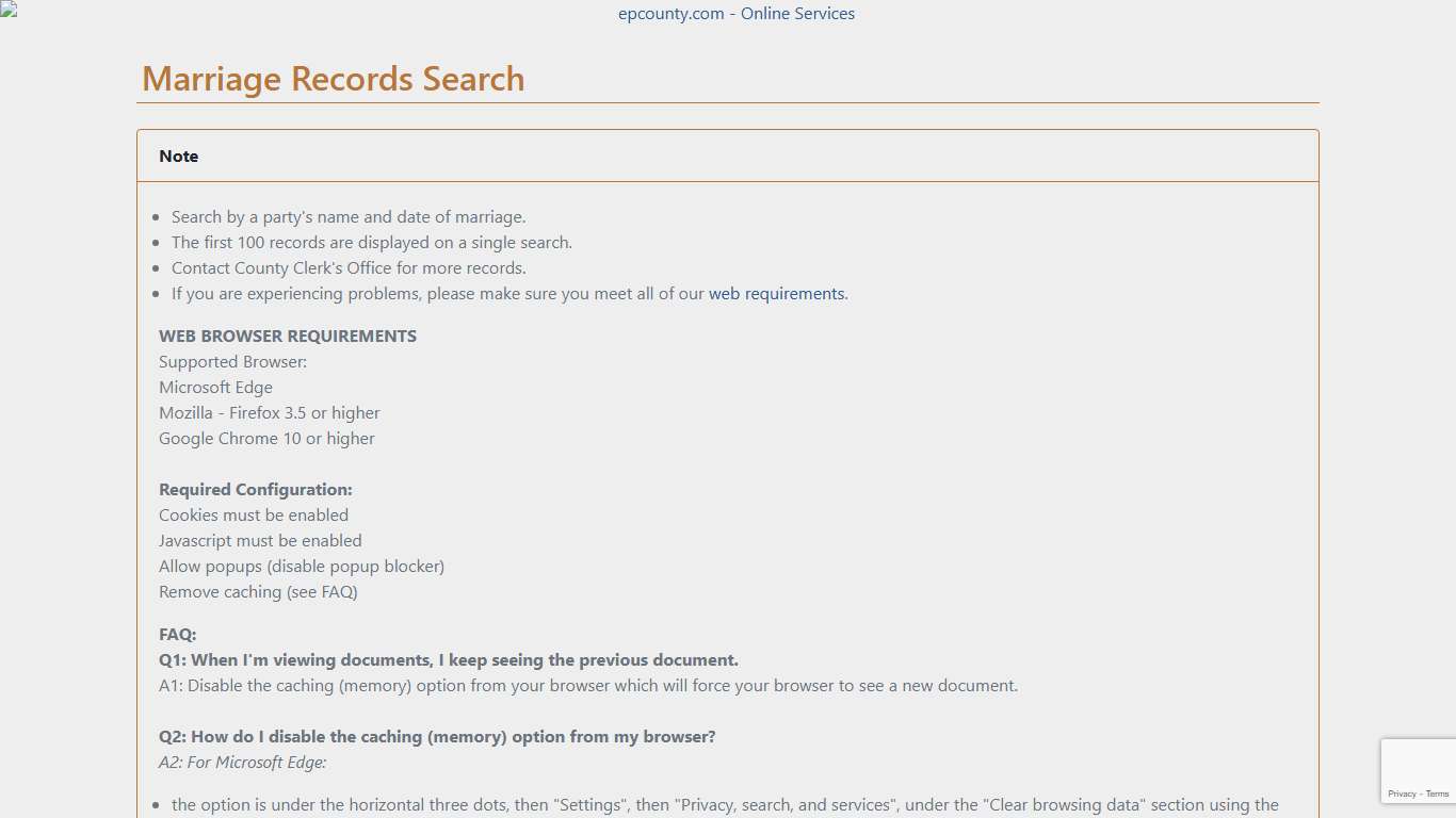 County of El Paso Texas - Marriages